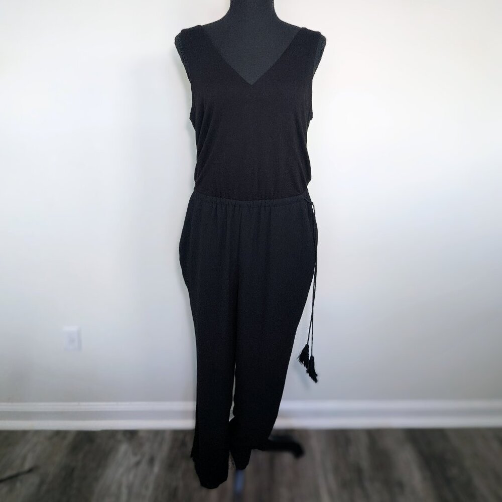 Ann Taylor LOFT Petite | 4P | Jumpsuit Pockets VNeck Drawstring Waist Sleeveless